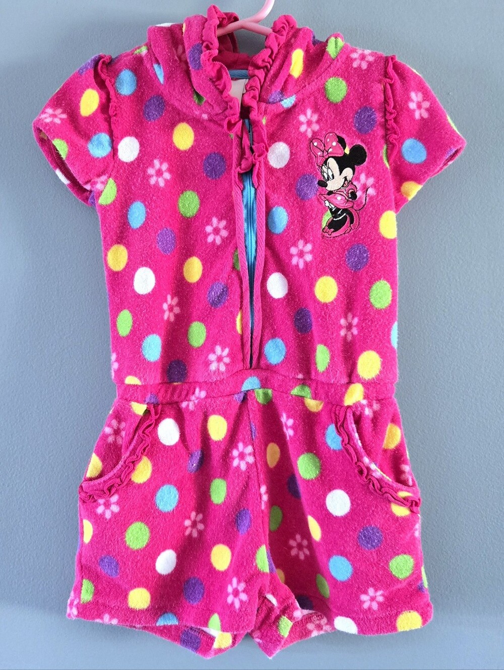 Minnie Mouse 3T Terry Swimsuit Cover Up Romper By The Disney Store
